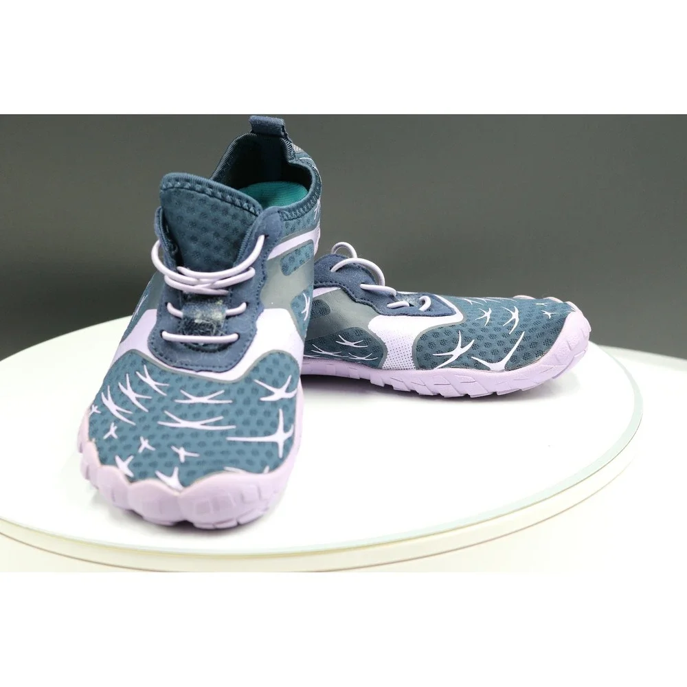 Merence Water Shoes Kids Sz 2.5 Navy Lavender Quick-Dry Mesh Sporty Aqua Sneaker